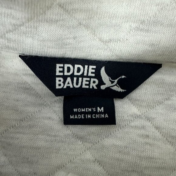 Eddie Bauer Womens Size M Quilted Snap Pullover Sweatshirt Gray - Picture 3 of 5